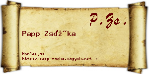 Papp Zsóka névjegykártya