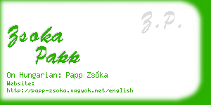 zsoka papp business card
